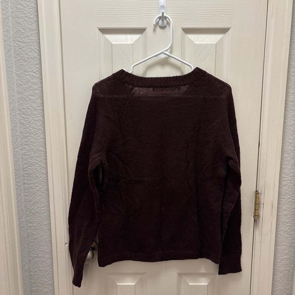 Woolrich Women's Maroon Deer Graphic Pullover Sweater - Cozy & Stylish, Size S/P - Picture 5 of 5
